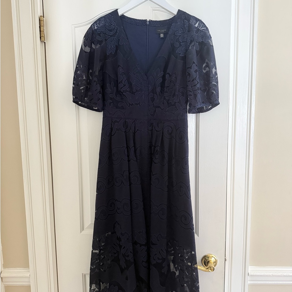 Elegant Ted Baker Navy Lace Dress